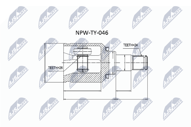 Zestaw przegubu, wał napędowy NTY NPW-TY-046