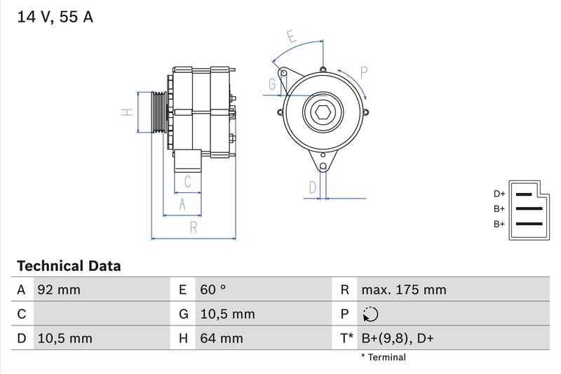 Alternator BOSCH 0 986 034 050