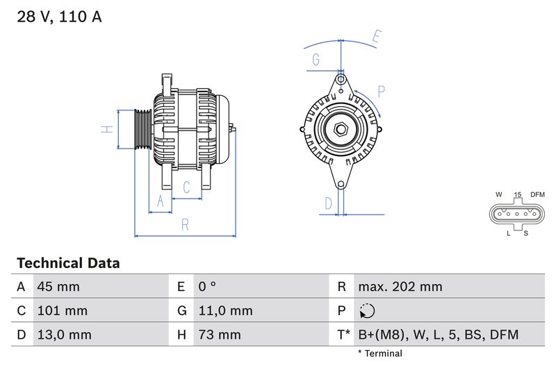 Alternator BOSCH 0 986 049 350