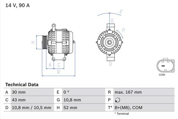 Alternator BOSCH 0 986 080 500