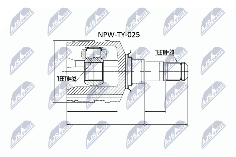 Zestaw przegubu, wał napędowy NTY NPW-TY-025