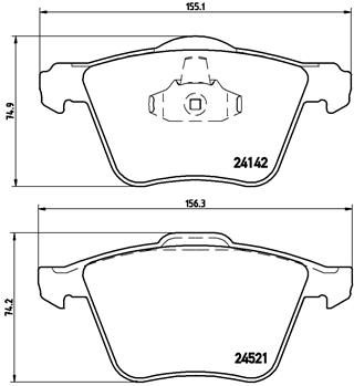 Zestaw klocków hamulcowych, hamulce tarczowe BREMBO P 24 077