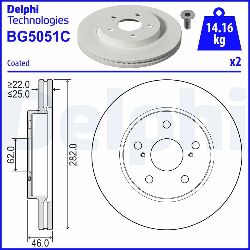 Tarcza hamulcowa DELPHI BG5051C