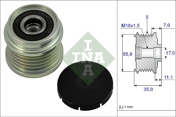 Alternator - sprzęgło jednokierunkowe INA 535 0008 10