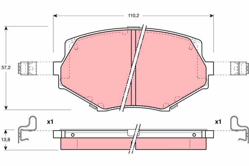 Zestaw klocków hamulcowych, hamulce tarczowe TRW GDB3103