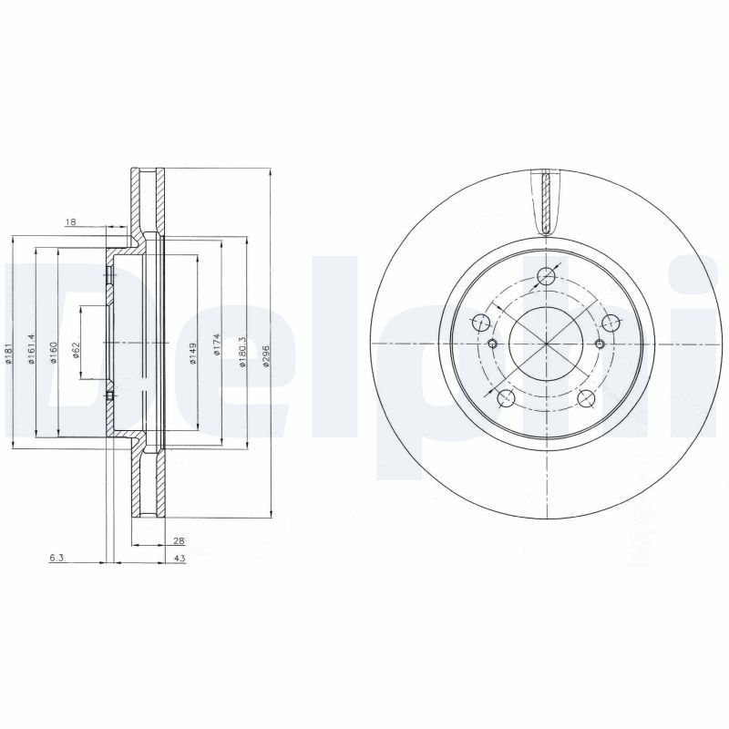 Tarcza hamulcowa DELPHI BG4139C