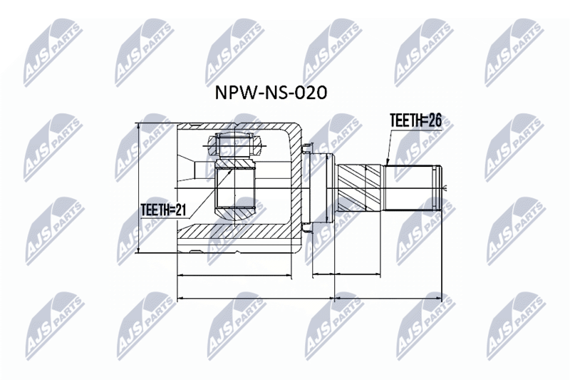 Zestaw przegubu, wał napędowy NTY NPW-NS-020