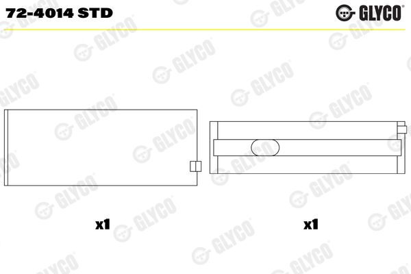 Panewka wału korbowego GLYCO 72-4014STD