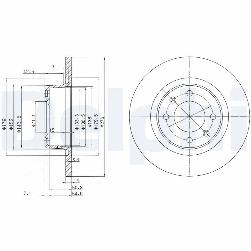 Tarcza hamulcowa DELPHI BG3621