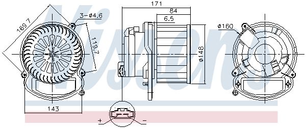 Wentylator wewnętrzny NISSENS 87635