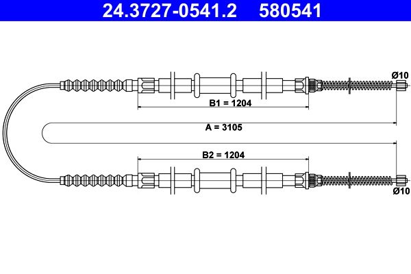 Cięgło, hamulec postojowy ATE 24.3727-0541.2