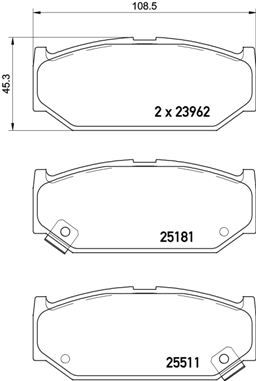 Zestaw klocków hamulcowych, hamulce tarczowe BREMBO P 79 031