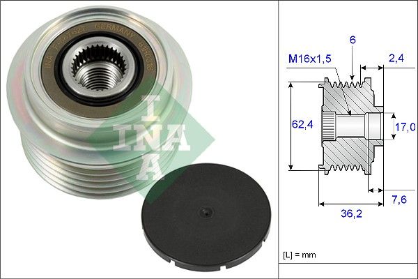 Alternator - sprzęgło jednokierunkowe INA 535023810