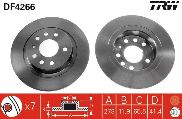 Tarcza hamulcowa TRW DF4266