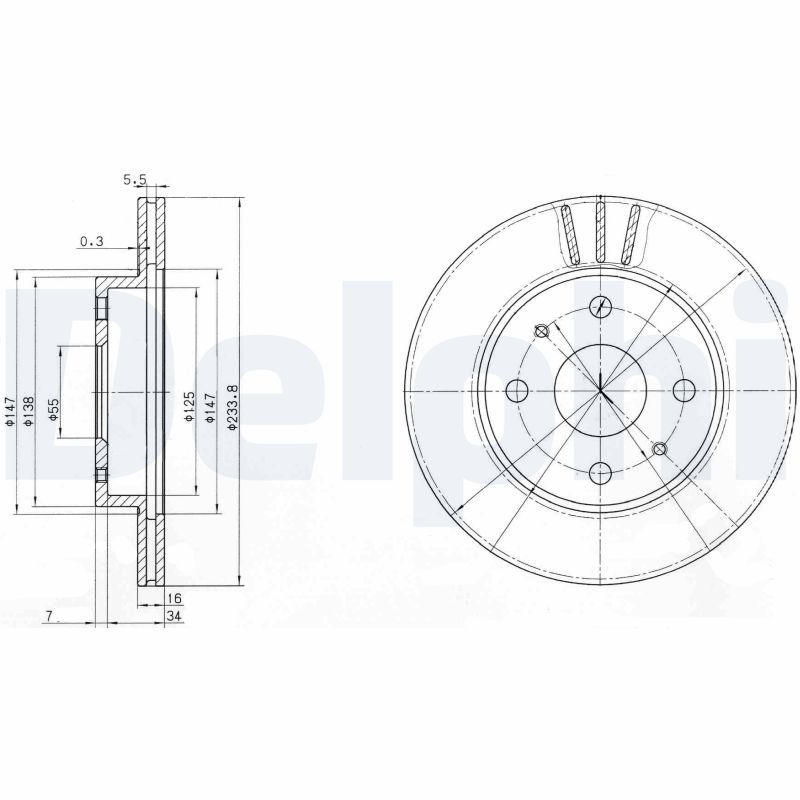 Tarcza hamulcowa DELPHI BG3555