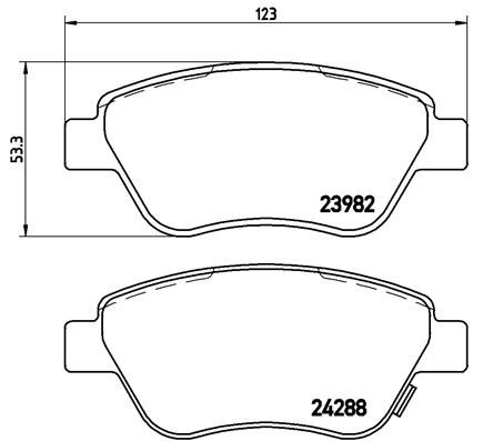 Zestaw klocków hamulcowych, hamulce tarczowe BREMBO P 59 051