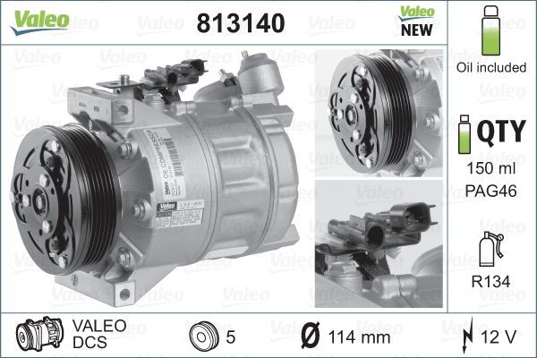 Sprężarka, klimatyzacja VALEO 813140