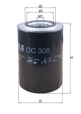 Filtr oleju MAHLE OC308