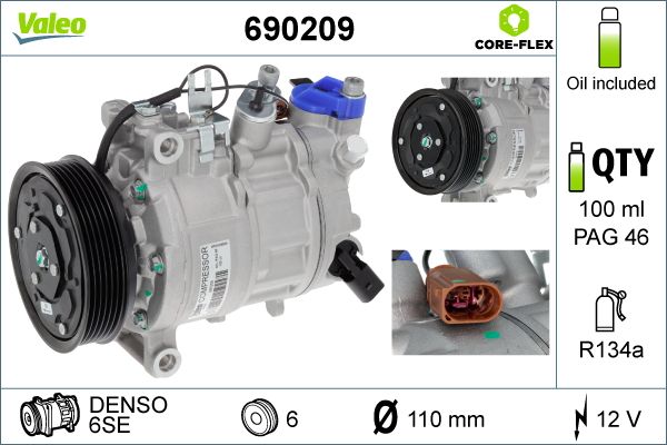 Sprężarka, klimatyzacja VALEO 690209