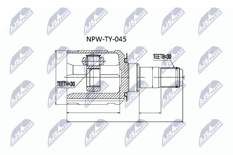 Zestaw przegubu, wał napędowy NTY NPW-TY-045