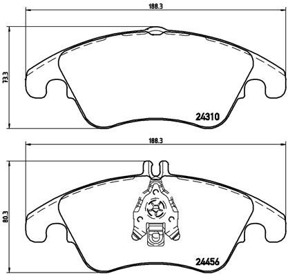 Zestaw klocków hamulcowych, hamulce tarczowe BREMBO P 50 069