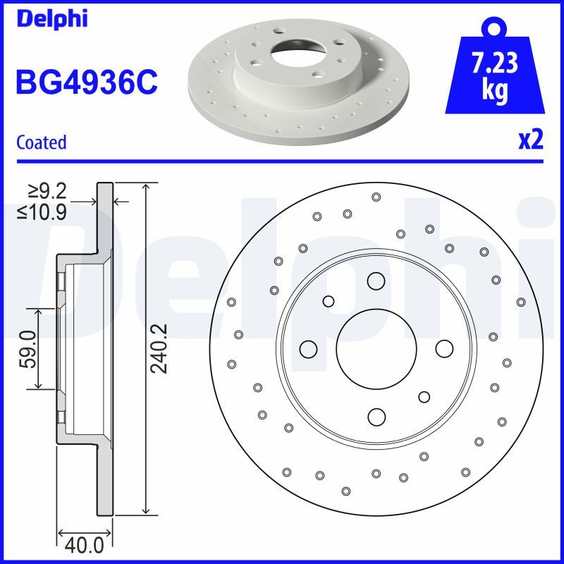 Tarcza hamulcowa DELPHI BG4936C
