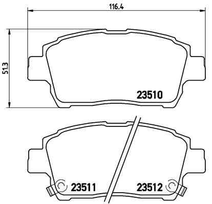 Zestaw klocków hamulcowych, hamulce tarczowe BREMBO P 83 051