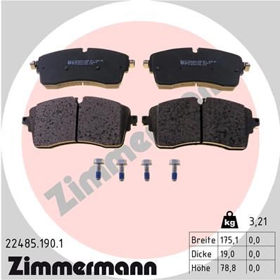 Zestaw klocków hamulcowych, hamulce tarczowe ZIMMERMANN 22485.190.1