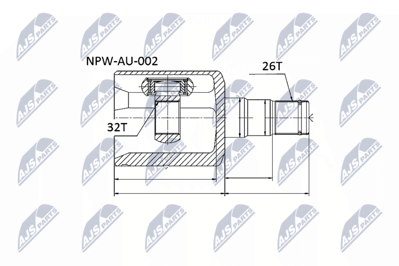 Zestaw przegubu, wał napędowy NTY NPW-AU-002