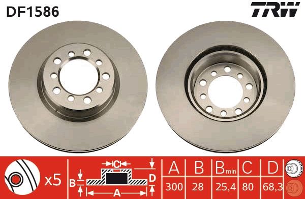 Tarcza hamulcowa TRW DF1586