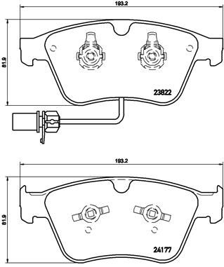 Zestaw klocków hamulcowych, hamulce tarczowe BREMBO P 05 003