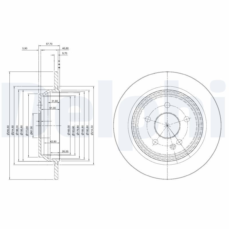 Tarcza hamulcowa DELPHI BG4063C