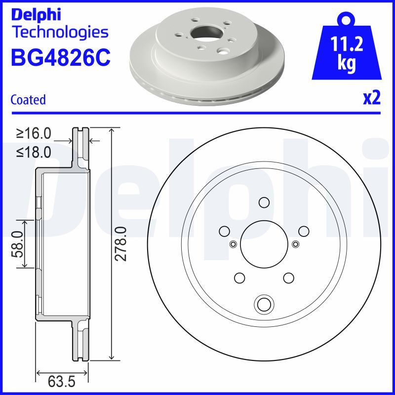 Tarcza hamulcowa DELPHI BG4826C