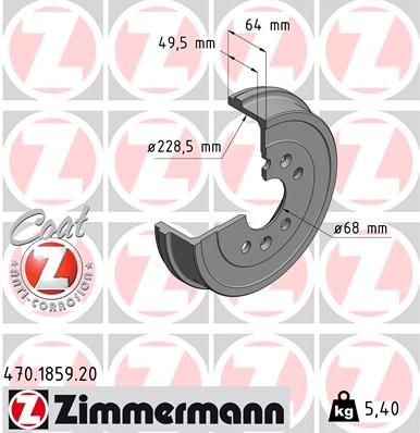 Bęben hamulcowy ZIMMERMANN 470.1859.20