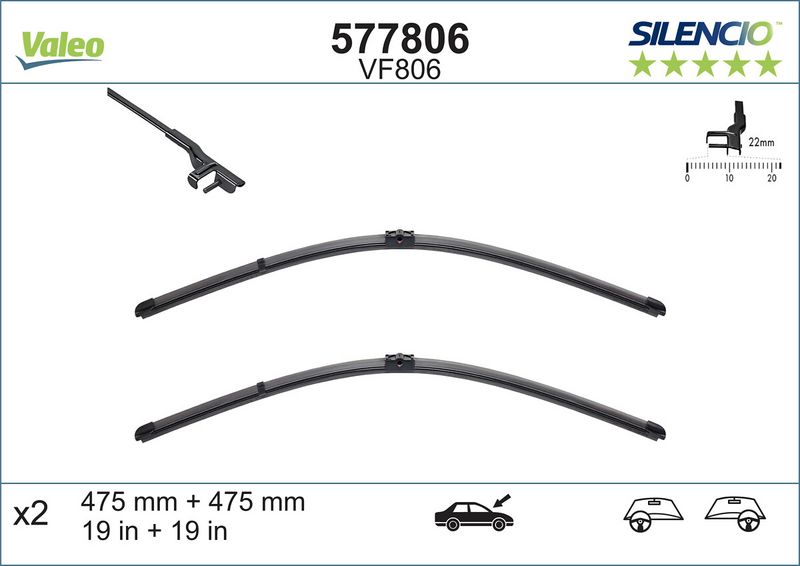 Pióro wycieraczki VALEO 577806