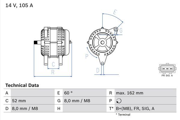 Alternator BOSCH 0 986 081 090
