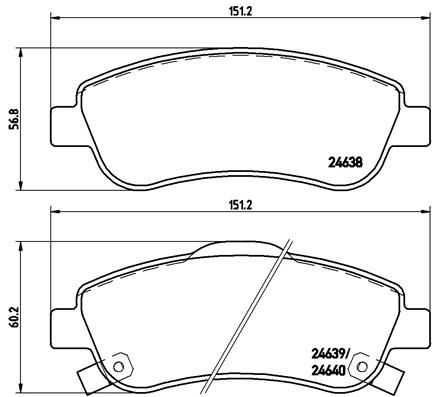 Zestaw klocków hamulcowych, hamulce tarczowe BREMBO P 28 045