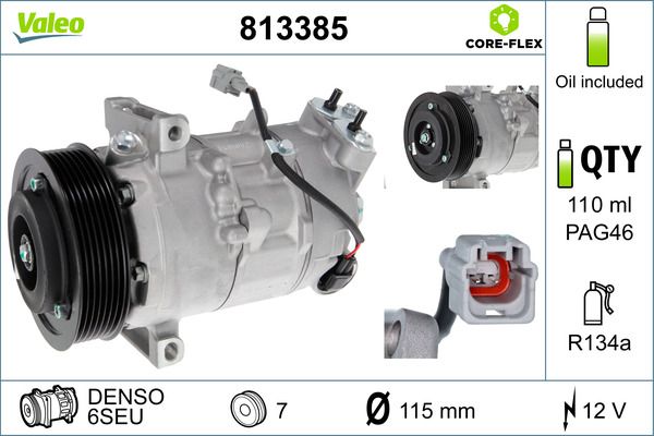 Sprężarka, klimatyzacja VALEO 813385