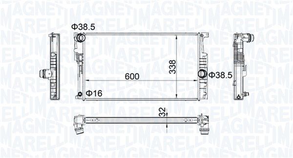 Chłodnica, układ chłodzenia silnika MAGNETI MARELLI 350213202200