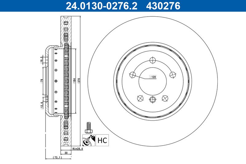 Tarcza hamulcowa Ate 24.0130-0276.2