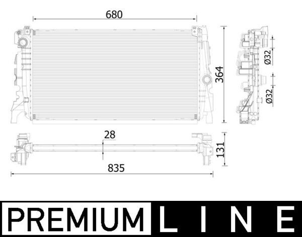 Chłodnica, układ chłodzenia silnika MAHLE cr 2323 000p