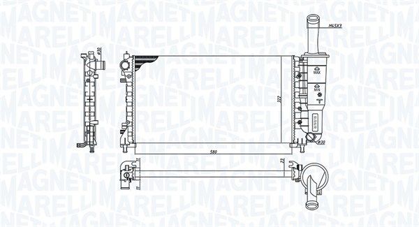 Chłodnica, układ chłodzenia silnika MAGNETI MARELLI 350213194200