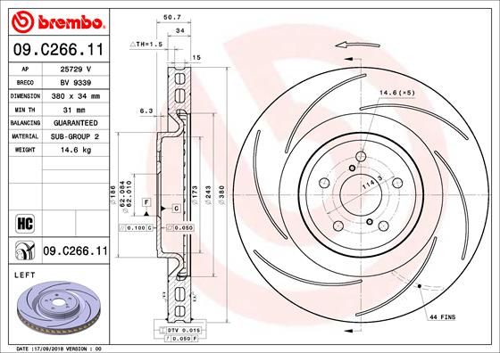 Tarcza hamulcowa BREMBO 09.C266.11