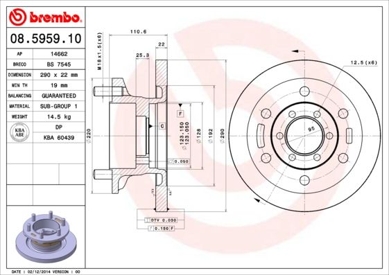 Tarcza hamulcowa BREMBO 08.5959.10