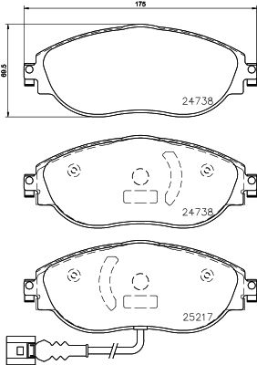 Zestaw klocków hamulcowych, hamulce tarczowe BREMBO P 85 144X