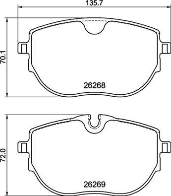 Zestaw klocków hamulcowych, hamulce tarczowe BREMBO P 85 187