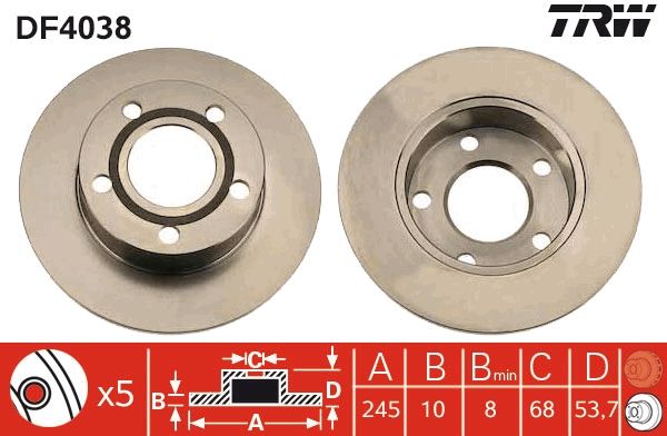 Tarcza hamulcowa TRW df4038
