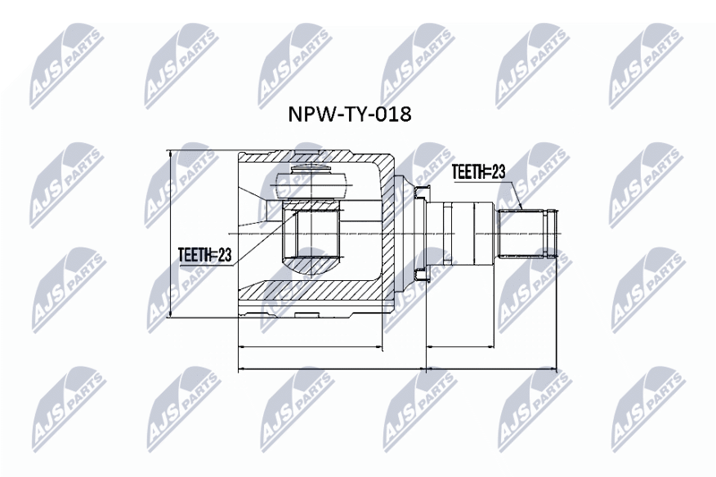Zestaw przegubu, wał napędowy NTY NPW-TY-018