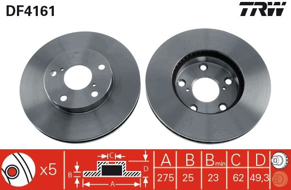 Tarcza hamulcowa TRW DF4161