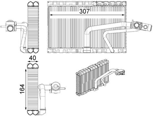 Parownik, instalacja klimatyzacji MAHLE AE114000P